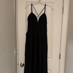 Elegant Black Spaghetti Strap Dress